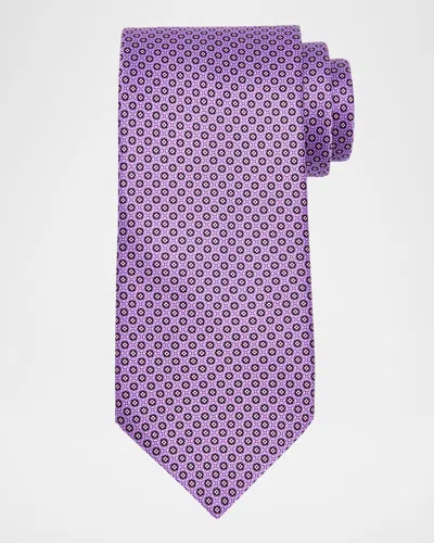 STEFANO RICCI MEN'S MICRO-GEOMETRIC SILK TIE
