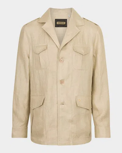 STEFANO RICCI MEN'S SAHARA LINEN SAFARI JACKET