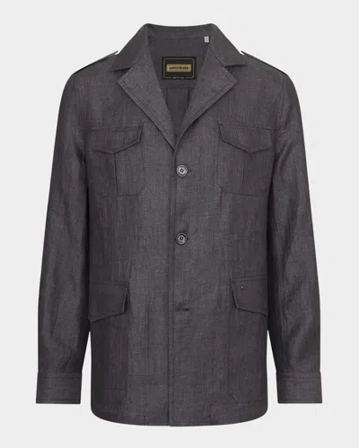 STEFANO RICCI MEN'S SAHARA LINEN SAFARI JACKET