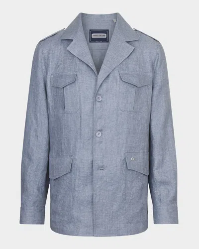 STEFANO RICCI MEN'S SAHARA LINEN SAFARI JACKET