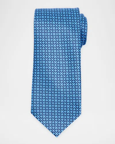 STEFANO RICCI MEN'S TONAL GEOMETRIC SILK TIE