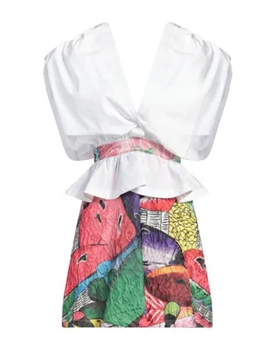 STELLA JEAN STELLA JEAN WOMAN MINI DRESS WHITE SIZE 8 POLYESTER, COTTON