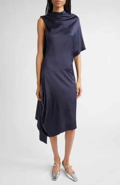 STELLA MCCARTNEY STELLA MCCARTNEY ASYMMETRIC SATIN MIDI DRESS