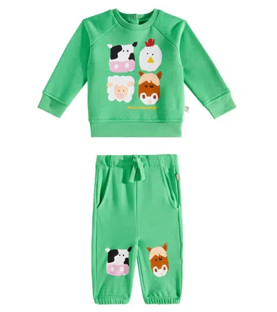 STELLA MCCARTNEY BABY COTTON SWEATSHIRT AND SWEATPANTS SET