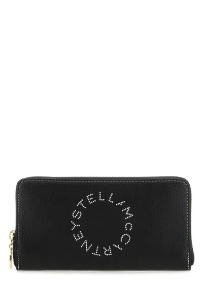 STELLA MCCARTNEY BLACK GRAINY MAT WALLET