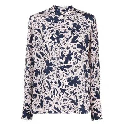 STELLA MCCARTNEY STELLA MCCARTNEY BLUE SILK FOREST FLORAL PRINT SHIRT