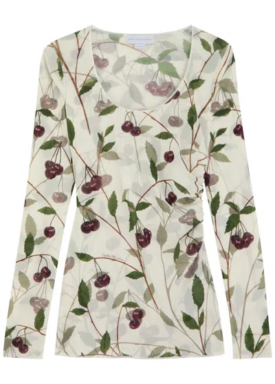 STELLA MCCARTNEY STELLA MCCARTNEY CHERRY PRINT MESH TOP