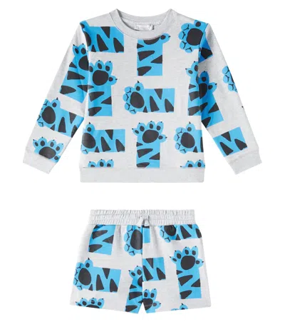 STELLA MCCARTNEY COTTON FLEECE SWEATSHIRT AND SHORTS SET