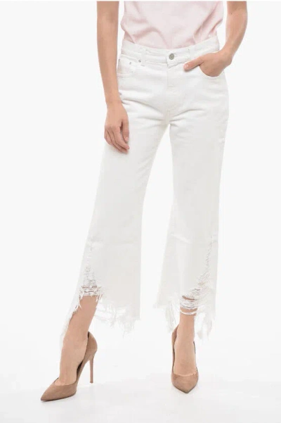 STELLA MCCARTNEY Cropped Fit Denims with Distressed Bottom 24cm