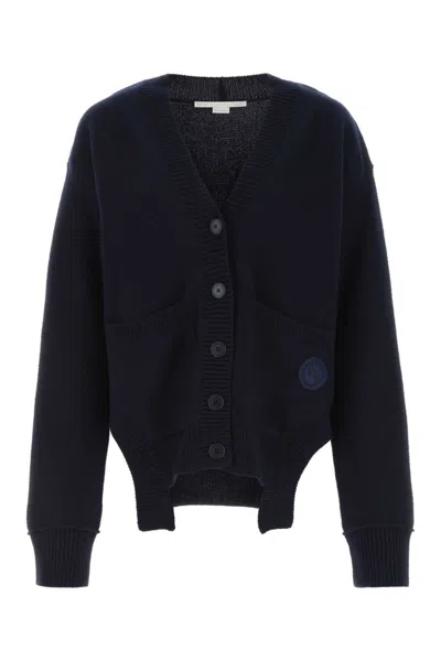 STELLA MCCARTNEY DARK BLUE CASHMERE OVERSIZE CARDIGAN
