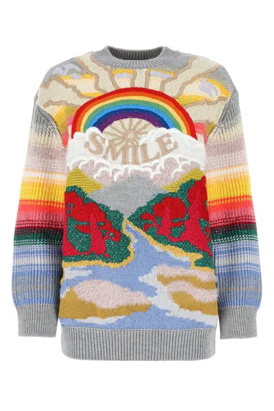 STELLA MCCARTNEY EMBROIDERED WOOL BLEND SWEATER