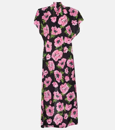 STELLA MCCARTNEY FLORAL PRINTED SILK MAXI DRESS