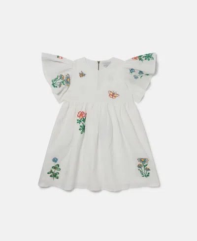 STELLA MCCARTNEY FLOWER EMBROIDERED CAP-SLEEVE DRESS
