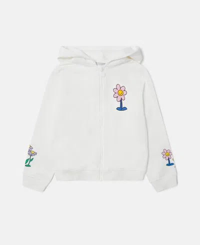 STELLA MCCARTNEY FLOWER GRAPHIC ZIP-UP HOODIE