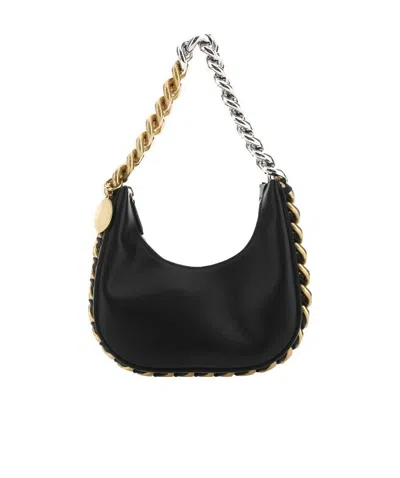 STELLA MCCARTNEY STELLA MCCARTNEY FRAYME CHAIN EMBELLISHED SHOULDER BAG
