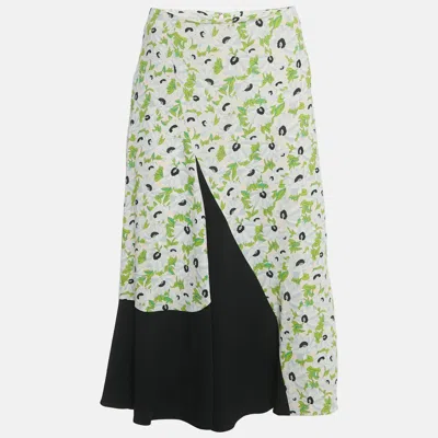 STELLA MCCARTNEY GREEN CREPE FLORENTINA MIDI SKIRT S
