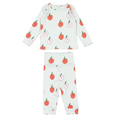 STELLA MCCARTNEY STELLA MCCARTNEY KIDS GRAPHIC APPLE PRINT LONG SLEEVE PAJAMA SET