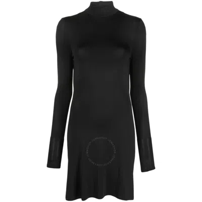 STELLA MCCARTNEY STELLA MCCARTNEY LADIES BLACK HIGH-NECK DRAPED-BACK MINIDRESS