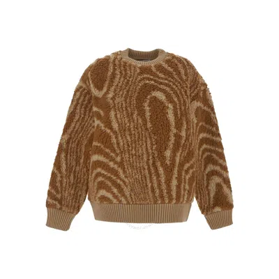 STELLA MCCARTNEY STELLA MCCARTNEY LADIES BROWN GRAPHIC-PATTERN CREW-NECK JUMPER