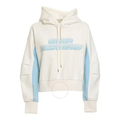 STELLA MCCARTNEY STELLA MCCARTNEY LADIES WHITE LOGO-PRINT COTTON-JERSEY HOODIE