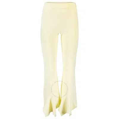 STELLA MCCARTNEY STELLA MCCARTNEY LADIES YELLOW HIGH WAIST FLARED RUFFLED PANTS