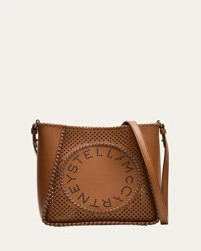 STELLA MCCARTNEY LOGO PERFORATED VEGAN LEATHER CROSSBODY BAG