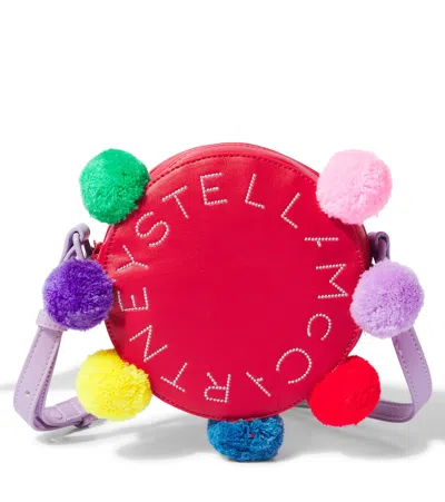 STELLA MCCARTNEY LOGO POMPOM-TRIMMED SHOULDER BAG