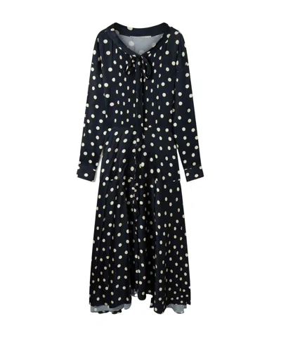 STELLA MCCARTNEY LONG-SLEEVED POLKA DOT EXTRA-LONG DRESS