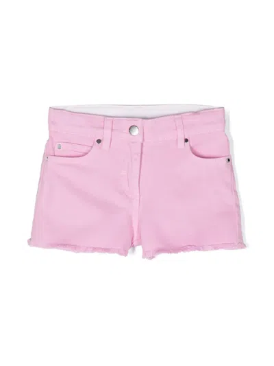 STELLA MCCARTNEY MID-RISE FRAYED DENIM SHORTS