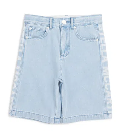 STELLA MCCARTNEY ORGANIC DENIM LOGO SHORTS