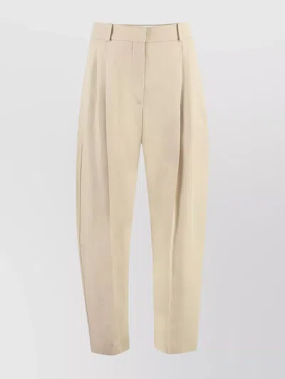 STELLA MCCARTNEY PLEATED TAPERED CROPPED TROUSERS POCKETS