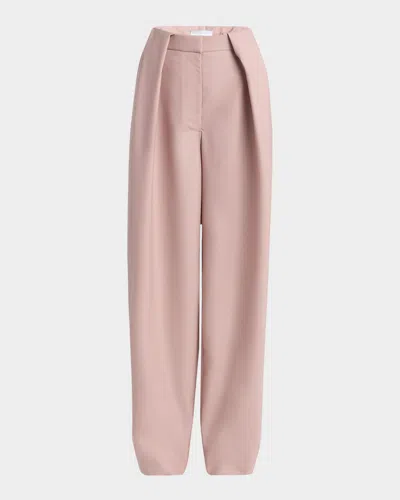 STELLA MCCARTNEY PLEATED WIDE-LEG CANVAS BALLOON TROUSERS
