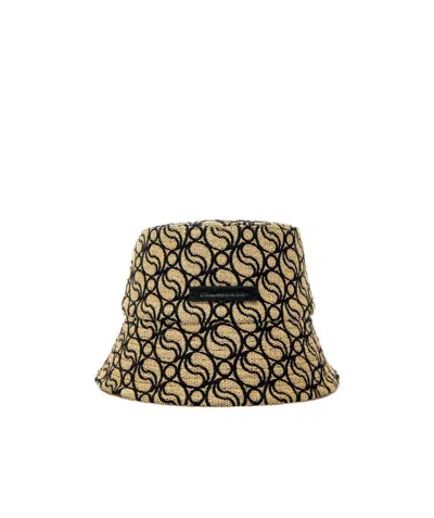 STELLA MCCARTNEY S WAVE WOVEN STRAW LOGO-PATCH BUCKET HAT