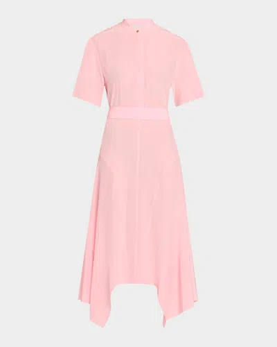 STELLA MCCARTNEY SILK CREPE DE CHINE MIDI DRESS WITH TIE BELT