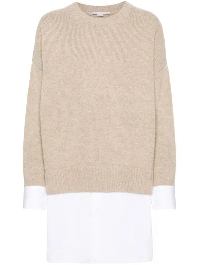 STELLA MCCARTNEY STELLA MCCARTNEY WOOL AND COTTON LAYERED SWEATER CLOTHING