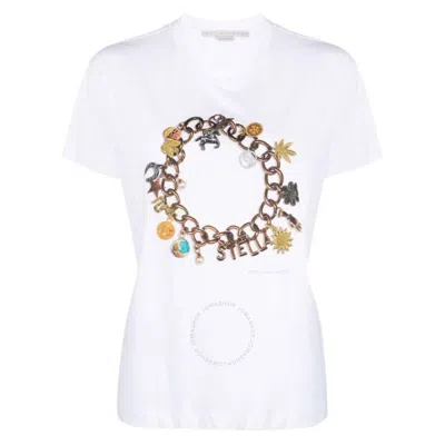 STELLA MCCARTNEY STELLA MCCARTNEY WHITE COTTON CHARM PRINT T-SHIRT