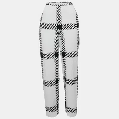 STELLA MCCARTNEY WHITE PLAID KNIT TROUSERS M