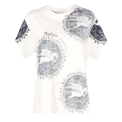 STELLA MCCARTNEY STELLA MCCARTNEY WHITE STAMP PRINT ECO WARRIOR T-SHIRT