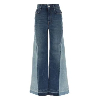 STELLA MCCARTNEY STELLA MCCARTNEY WIDE-LEG TWO-TONE PANELLED JEANS
