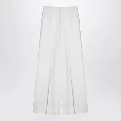 STELLA MCCARTNEY WOMEN'S CREAM-COLOURED WOOL FLARED TROUSERS
