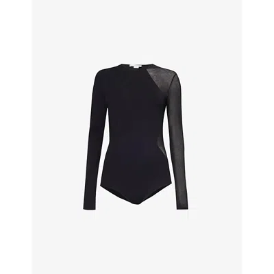 STELLA MCCARTNEY WOMENS BLACK COMPACT MIRACLE LONG-SLEEVE KNITTED BODY