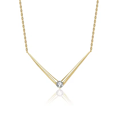 STELLA VALENTINO STERLING SILVER 14K YELLOW GOLD PLATED WITH 0.40CTW LAB CREATED MOISSANITE LAYERING NECKLACE
