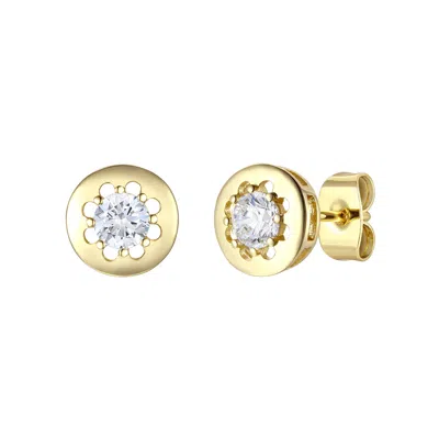STELLA VALENTINO STERLING SILVER 14K YELLOW GOLD PLATED WITH 0.60CTW LAB CREATED MOISSANITE EARRINGS