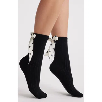 STEMS STEMS POLKA DOT RIBBON CREW SOCKS