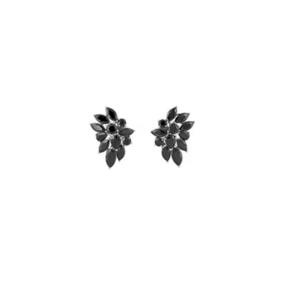 STEPHANIE BROWNE AUSTRALIA WOMEN'S BLACK / SILVER ROCK STAR EARRINGS - JET