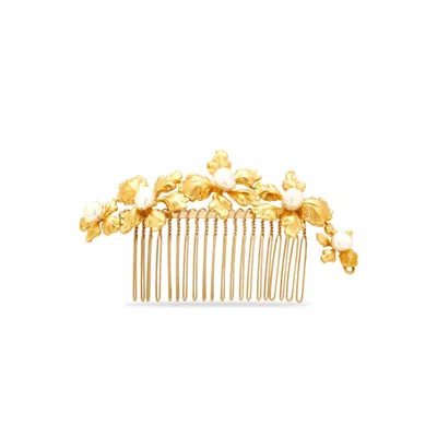 STEPHANIE BROWNE AUSTRALIA WOMEN'S GOLD ORCHID ROAD PEARL COMB