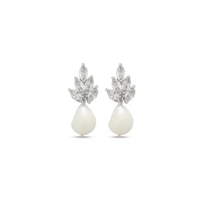 STEPHANIE BROWNE AUSTRALIA WOMEN'S SILVER BOCHERON FRESH WATER PEARL EARRINGS