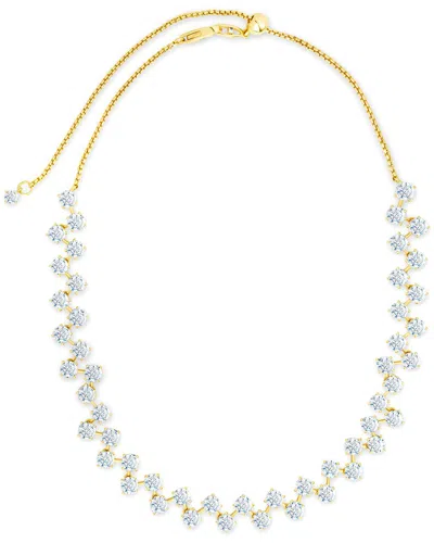 STERLING FOREVER STERLING FOREVER 14K PLATED CZ CARSON ADJUSTABLE TENNIS NECKLACE