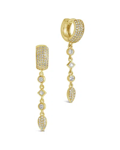 STERLING FOREVER STERLING FOREVER 14K PLATED CZ MALIN DROP HOOPS