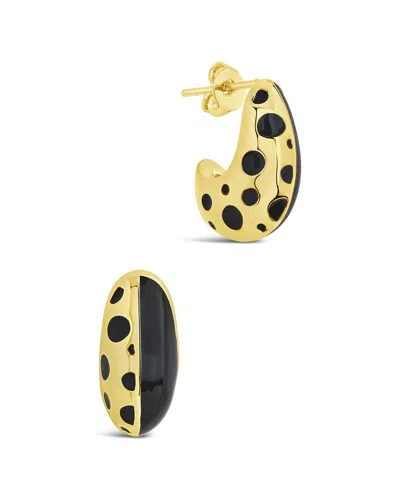 STERLING FOREVER STERLING FOREVER 14K PLATED ENAMEL LISHA HOOPS